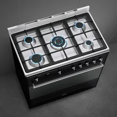 SMEG Freestanding Concert 5-Burner Gas Cooker W/Electric Oven, SSA91MABL2 (90 x 90 x 60 cm)