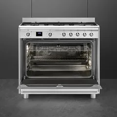 موقد غاز سميج كونسرت كومبينيشن 5 شعلات مع فرن كهربائي SSA91MAX2 (129 لتر، 90 × 90 × 60 سم)