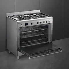 موقد غاز سميج كونسرت كومبينيشن 5 شعلات مع فرن كهربائي SSA91MAX2 (129 لتر، 90 × 90 × 60 سم)