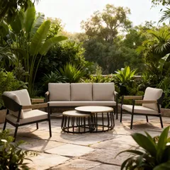 Aluminum Rope 5 Seater Outdoor Sofa Set (160 x 78 x 73 cm)