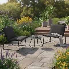 Solo Armless Steel Bistro Set (3 Pc.)