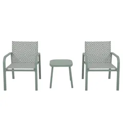 Lisbon Aluminum Textilene Bistro Set (Green, 69 x 61 x 80 cm, 3 Pc.)