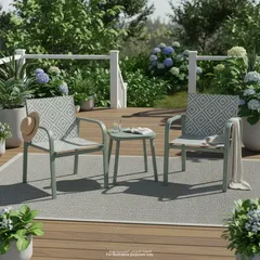 Lisbon Aluminum Textilene Bistro Set (Green, 69 x 61 x 80 cm, 3 Pc.)