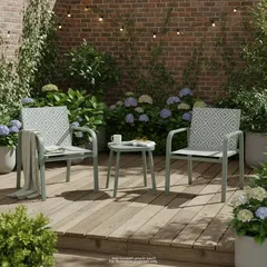 Lisbon Aluminum Textilene Bistro Set (Green, 69 x 61 x 80 cm, 3 Pc.)