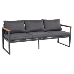 Zurich Polywood Steel Outdoor Sofa Set (Charcoal, 65 x 188 x 71 cm, 6 Pc.)