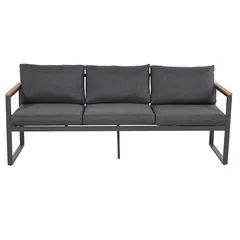 Zurich Polywood Steel Outdoor Sofa Set (Charcoal, 65 x 188 x 71 cm, 6 Pc.)