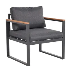 Zurich Polywood Steel Outdoor Sofa Set (Charcoal, 65 x 188 x 71 cm, 6 Pc.)