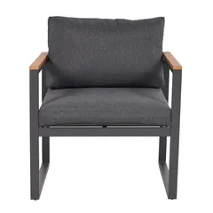 Zurich Polywood Steel Outdoor Sofa Set (Charcoal, 65 x 188 x 71 cm, 6 Pc.)