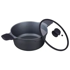 Prestige Essential Cast Aluminum Casserole W/Glass Lid (Black, 20 cm)