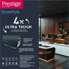 Prestige Essential Cast Aluminum Casserole W/Glass Lid (Black, 24 cm)