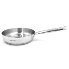 Prestige Infinity Stainless Steel Induction Compatible Open Fry Pan (Silver, 20 cm)