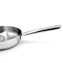 Prestige Infinity Stainless Induction Compatible Open Fry Pan (Silver, 24 cm)