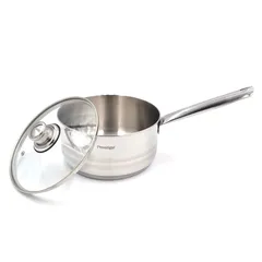 Prestige Infinity Stainless Steel Sauce Pan W/Transparent Cover Lid (Silver, 3 L, 20 cm)