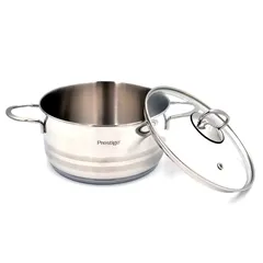 Prestige Infinity Stainless Steel Induction Compatible Covered Stockpot (Silver, 8 L, 26 cm)