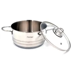 Prestige Infinity Stainless Steel Induction Compatible Covered Stockpot (Silver, 30 cm)