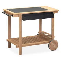 Serving Trolley Acacia Wood
