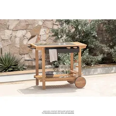 Serving Trolley Acacia Wood