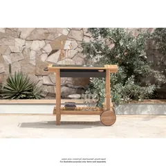Serving Trolley Acacia Wood