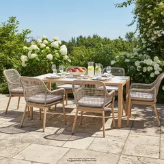 Moka 6 Seater Aluminum Outdoor Dining Set W/Firestone Top