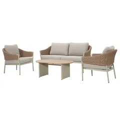 Lucca 4-Seater Aluminum Rattan Outdoor Sofa Set