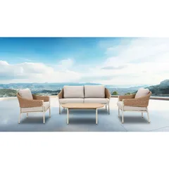 Lucca 4-Seater Aluminum Rattan Outdoor Sofa Set
