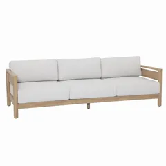 Lorient 5 Seater Aluminum Outdoor Sofa Set (Natural Wood Effect)
