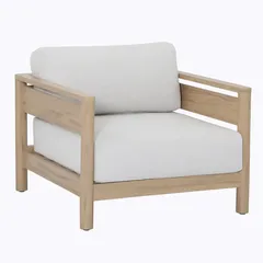 Lorient 5 Seater Aluminum Outdoor Sofa Set (Natural Wood Effect)