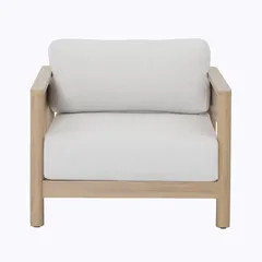 Lorient 5 Seater Aluminum Outdoor Sofa Set (Natural Wood Effect)