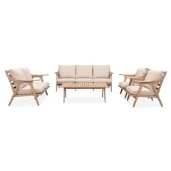 Lagos 6 Seater Acacia Wood Sofa Set