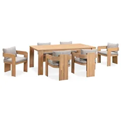 Tripoli 6 Seater Acacia Wood Dining Set