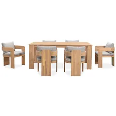 Tripoli 6 Seater Acacia Wood Dining Set