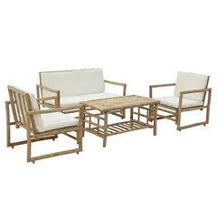 Bali 4-Seater Bamboo Outdoor Sofa Set (Beige, 113.5 x 65 x 72 cm)