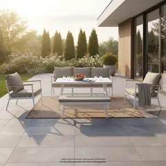 Athens 5-Seater Aluminum Wicker Outdoor Sofa Set (185 x 77 x 80.5 cm)