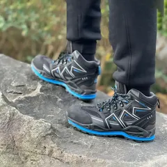 Raider Composite Mid Cut Safety Shoes, GS9920-46 (46 EU, Black)