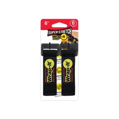 Wrap-It Super Stretch Storage Straps Pack (Black, 15 cm, 6 Pc.)