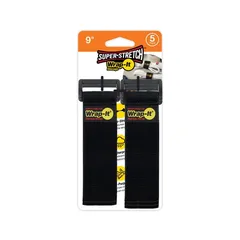 Wrap-It Super Stretch Storage Straps Pack (Black,  22.8 cm, 5 Pc.)