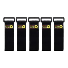 Wrap-It Super Stretch Storage Straps Pack (Black,  22.8 cm, 5 Pc.)