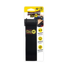 Wrap-It Super Stretch Storage Straps Pack (Black,  30.4 cm, 4 Pc.)