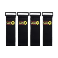 Wrap-It Super Stretch Storage Straps Pack (Black,  30.4 cm, 4 Pc.)