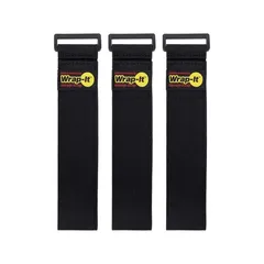 Wrap-It Super Stretch Storage Straps Pack (Black,  45.7 cm, 3 Pc.)