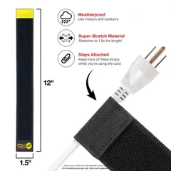 Wrap-It Selfie Strap Cable Wrap Pack (22.8 x 3.8 cm, 4 Pc.)