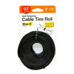 Wrap-It Self-Gripping Cable Ties Roll Pack (20.3 cm, 50 Pc.)