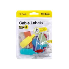 Wrap-It Medium Cable Labels Pack (Multicolor, 5.7 cm, 10 Pc.)