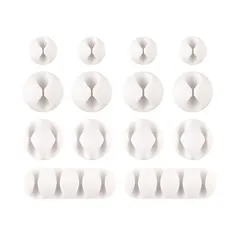 Wrap-It Adhesive Plastic Cable Clips Pack (White, 14 Pc.)