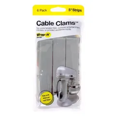 Wrap-It Cable Clams Nylon Cord Organizer Strips Pack (Gray, 12.7 cm, 5 Pc.)