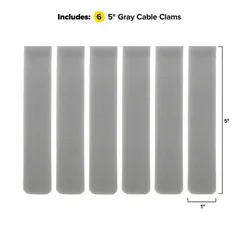 Wrap-It Cable Clams Nylon Cord Organizer Strips Pack (Gray, 12.7 cm, 5 Pc.)