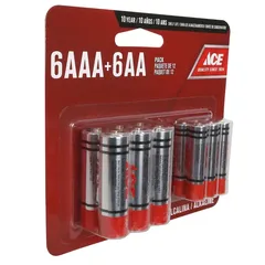 Ace Alkaline Battery 6AA+6AAA Pack (12 Pc.)