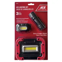 مجموعة إضاءة LED كاملة إيس (مصباح يدوي، مصباح أمامي، مصباح عمل)