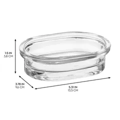 Interdesign Apothecary Soap Dish (14. x 9 x 18 cm, Clear)