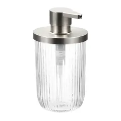 Interdesign Fluted Glass Soap Dispenser (8.6 x 8.6 x 15.2 cm)